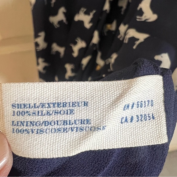 Anthropologie Leifsdottir Andalusian Horse Navy White Ruffle Silk Dress - Picture 7 of 8